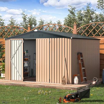 9' x 10' Outdoor Metal Storage Shed with Lockable Doors product image
