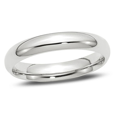 Unisex 14K White Gold 4mm Comfort Fit Wedding Band Ring product image