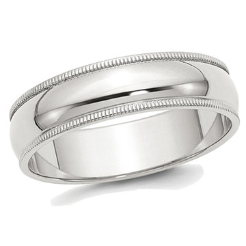 Ladies or Men's Sterling Silver 6mm Milgrain Wedding Band Ring product image