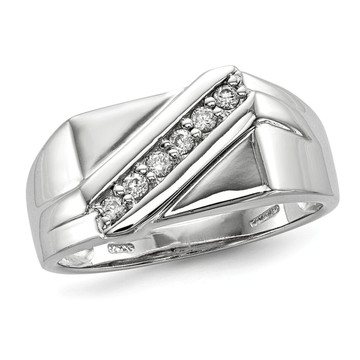 Men's Synthetic Cubic Zirconia (CZ) Band Ring in Sterling Silver product image