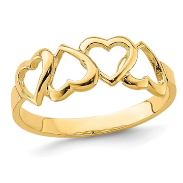 14K Yellow Gold High Polished Heart Promise Ring product image