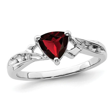 3/5 Carat (ctw) Trillion-Cut Garnet Ring in Sterling Silver product image