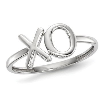 Ladies 14K White Gold Polished XO Fashion Ring product image