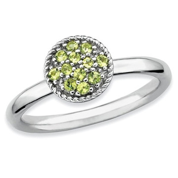 Ladies Natural Peridot Ring 1/5 Carat (ctw) in Sterling Silver product image
