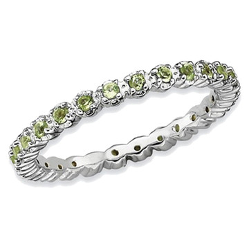 Natural Green Peridot 1/2 Carat (ctw) Eternity Band Ring in Sterling Silver product image