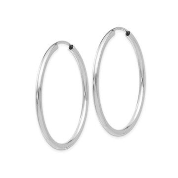 Medium Hoop Earrings in 14K White Gold  1 1/4 Inch (2.00 mm) product image