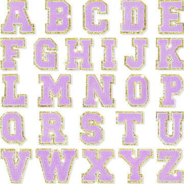 Purple Self-Adhesive Chenille Letters Patches product image