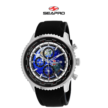 Seapro Men's Meridian World Timer GMT Blue Dial Watch product image