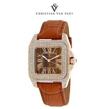 Christian Van Sant Women's Radieuse Yellow and Brown Dial Watch product image