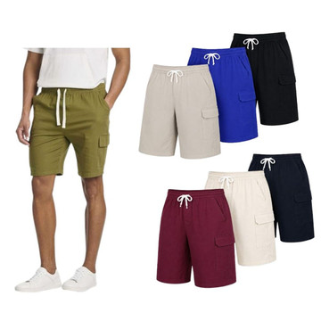 Men's Cotton Cargo Shorts With Drawstring (3-Pack) product image