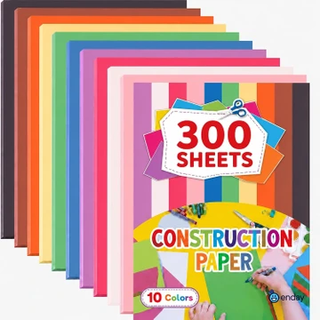 Enday Assorted Colors Construction Paper (300 or 600 Sheets) product image