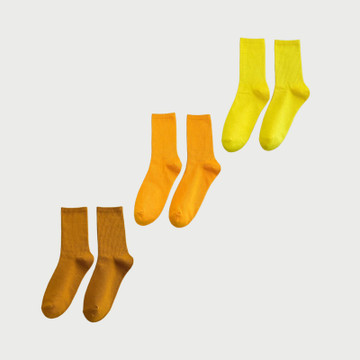 Solid Color Mid-Calf Crew Socks (3‑Pack) product image
