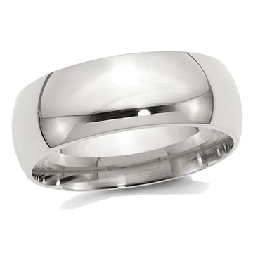 Men's Sterling Silver 8mm Comfort Fit Wedding Band Ring product image