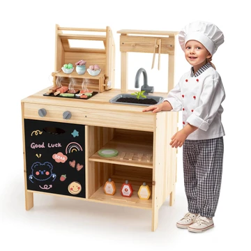 Wooden Barbecue Grill Playset with Play Food Grilling Tools & Accessories product image