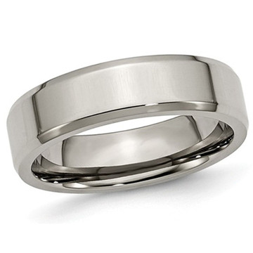 6mm Unisex Chisel Comfort Fit Titanium Wedding Band Ring  product image