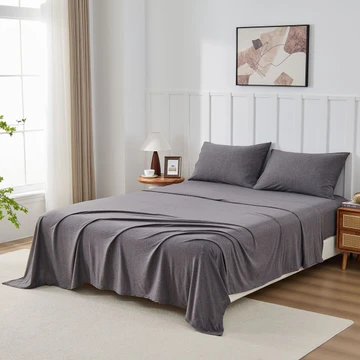 Kathy Ireland Heathered Jersey Knit Cotton Sheet Set (4 Pieces) product image