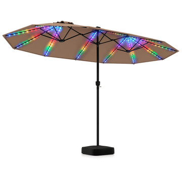 Double-Sided Patio Umbrella with Solar LEDs product image