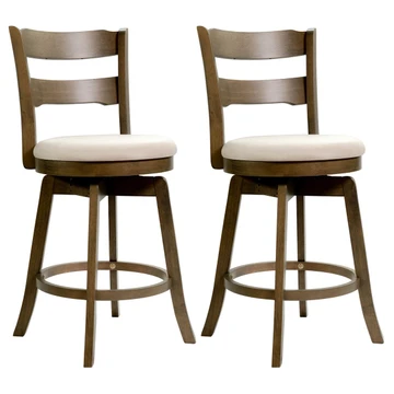 25” Swivel Counter Barstools with Curved Backrest (Set of 2) product image