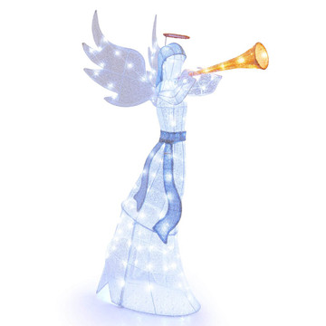 5FT Outdoor Pre-Lit Christmas Angel with Trumpet and LED Lights product image