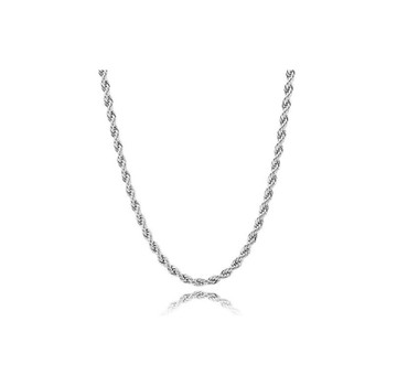 Solid 925 Sterling Silver 2.5mm Italy Diamond-Cut Rope Chain product image Solid 925 Sterling Silver 2.5mm Italy Diamond-Cut Rope Chain product image