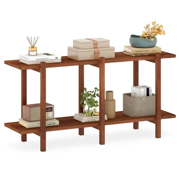 2-Tier Wood Bookshelf with Rubberwood Legs product image