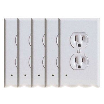 Snap-on Outlet Cover with Built-in LED Night Lights (5-Pack) product image