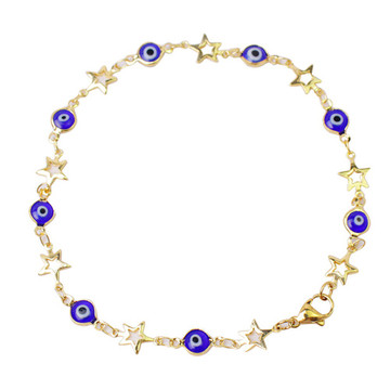 18K Star Blue Evil Eye Crystal Anklet product image 18K Star Blue Evil Eye Crystal Anklet product image