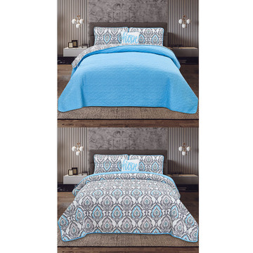 Hannah Linen® Reversible 4-Piece Microfiber Twin Quilt Set product image Hannah Linen® Reversible 4-Piece Microfiber Twin Quilt Set product image