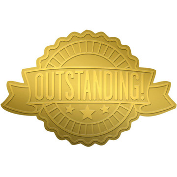 Outstanding Ribbon Embossed and Gold Foil Certificate Seal (3-Pack) product image
