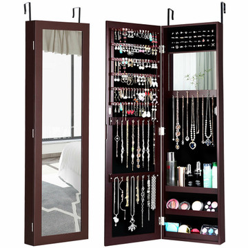 Wall or Door Mounted Mirrored Jewelry Cabinet product image Wall or Door Mounted Mirrored Jewelry Cabinet product image