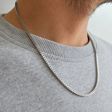 Rhodium-Plated 925 Sterling Silver Franco Chain product image Rhodium-Plated 925 Sterling Silver Franco Chain product image