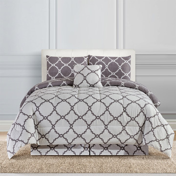 5-Piece Reversible Comforter Set with Throw Pillows product image 5-Piece Reversible Comforter Set with Throw Pillows product image