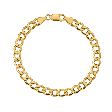 10K Gold Semisolid Curb Chain Bracelet product image 10K Gold Semisolid Curb Chain Bracelet product image
