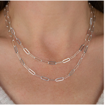 925 Sterling Silver 4mm Paperclip Chain with Lobster Clasp product image 925 Sterling Silver 4mm Paperclip Chain with Lobster Clasp product image