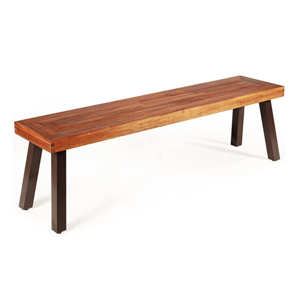 Patio Acacia Wood Dining Bench Seat with Steel Legs product image