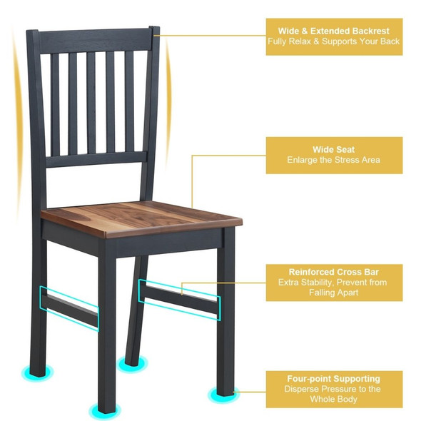 Solid Wood Black Spindle Dining Chairs (Set of 4) product image