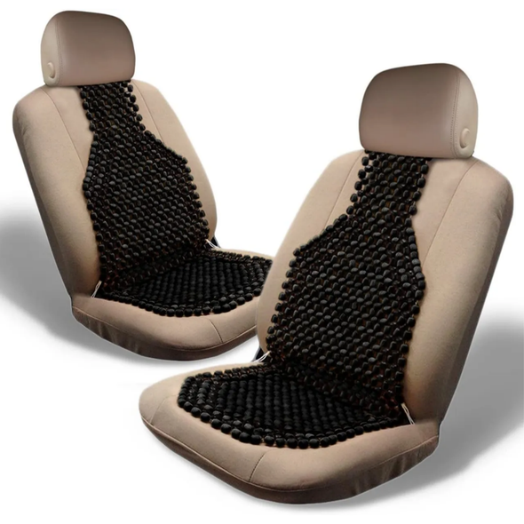 Zone Tech® Black Wood Beaded Massaging Car Seat Cover product image