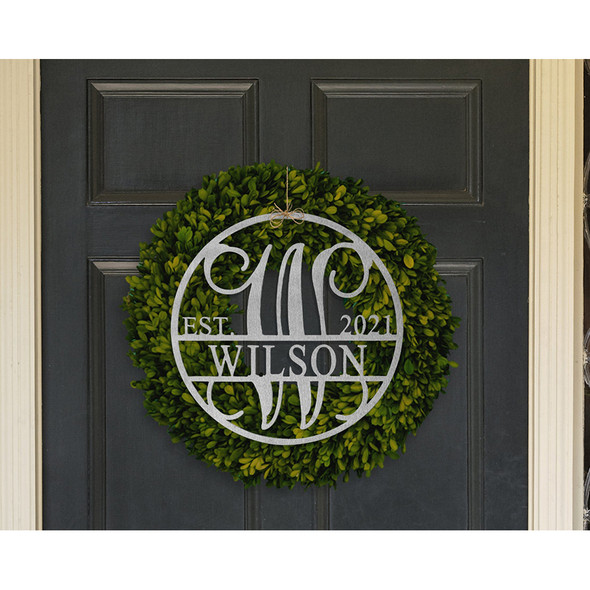 Personalized 15-Inch Established Circle Monogram Name Date Metal Sign product image