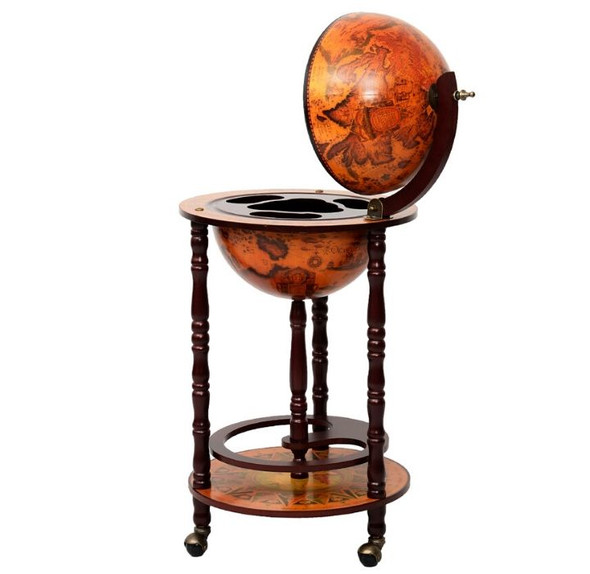 16th Century Italian Wood Globe 36'' Wine Bar product image