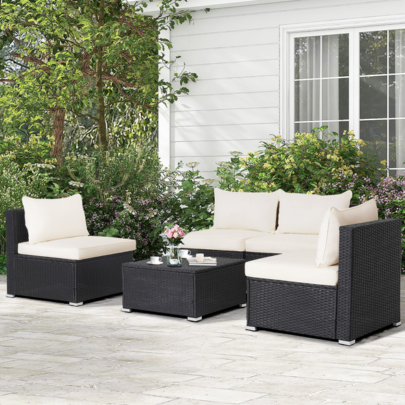 5-Piece Patio Rattan Wicker Furniture Conversation Set product image