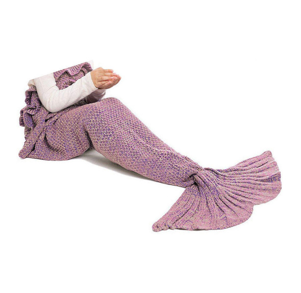 Warm & Soft Knit Mermaid Tail Blanket for Kids product image