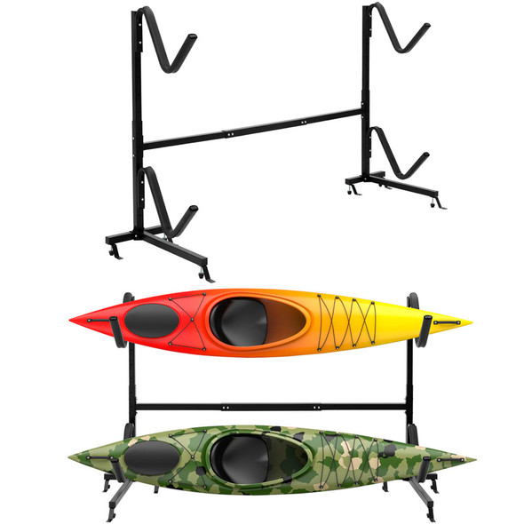Heavy-Duty Freestanding Dual Storage Rack for Kayaks/Paddleboards product image