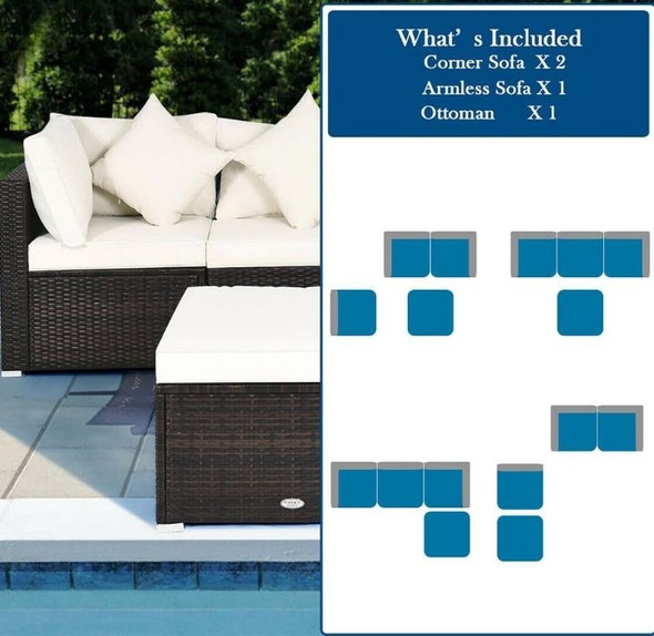 Rattan Outdoor Loveseat, Armless Chair and Table Set product image
