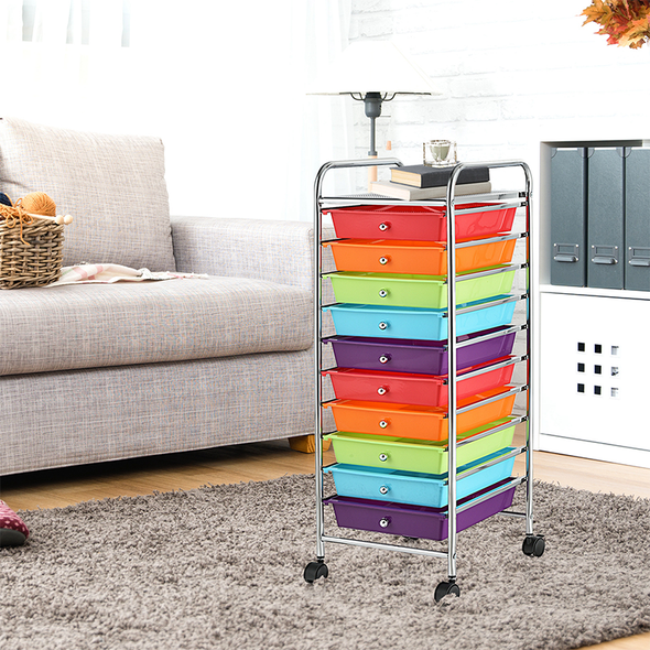 Rolling 10-Drawer Utility Organizer Cart product image