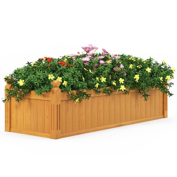 Wooden Rectangular Garden Bed with Drainage System product image