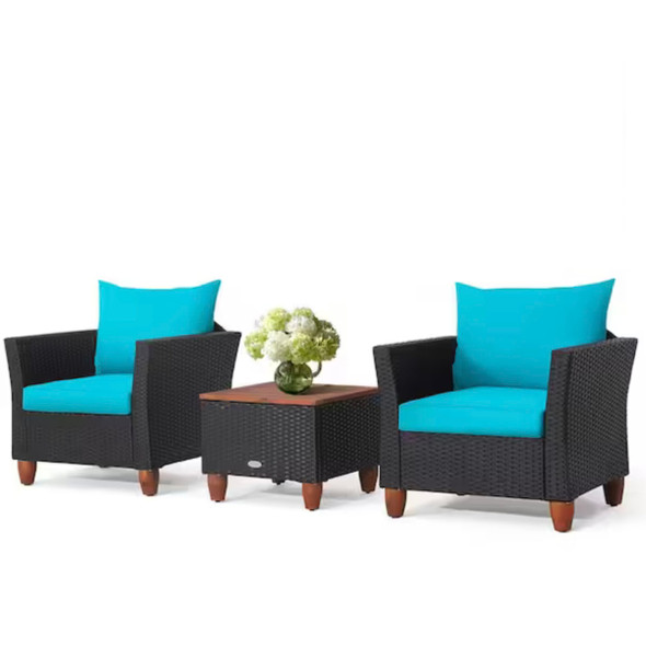 3-Piece Outdoor Patio Rattan Furniture Set product image