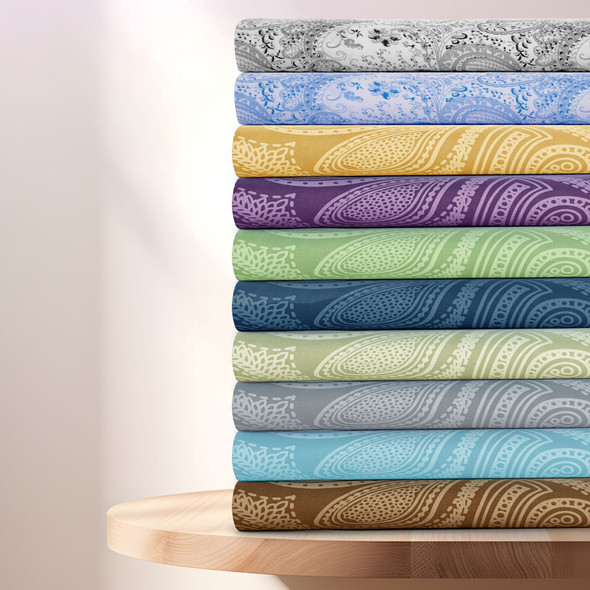 4 or 6-Piece Paisley Printed Deep Pocket Bed Sheet Set product image