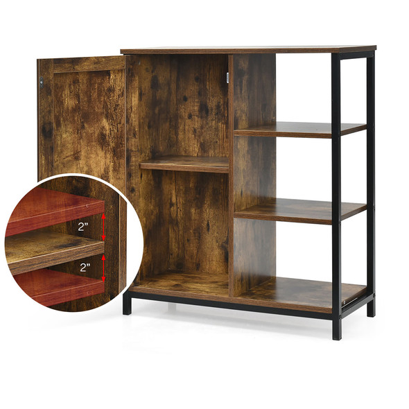 Rustic Wood and Metal Freestanding Storage Cabinet product image