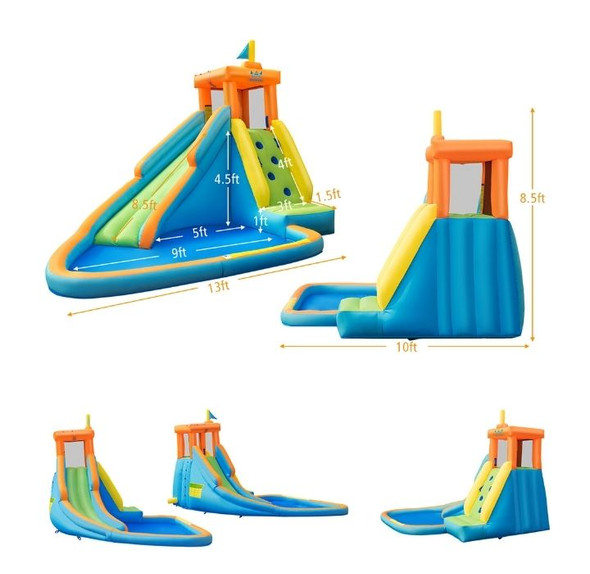 Inflatable Climbing Wall Splash Pool with Water Slide product image