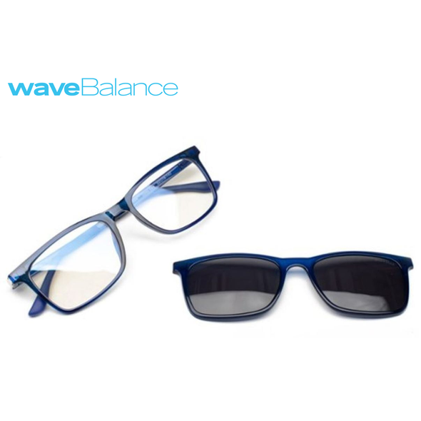 WaveBalance® Blue Light Reducing Glasses with Clip-on Sunglasses product image
